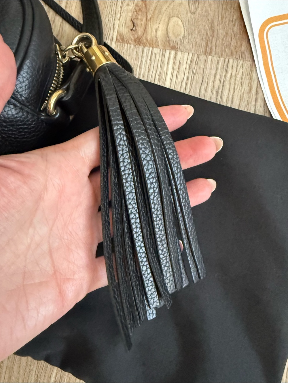Gucci Black Pebbled Leather Crossbody with Tassel - Picture 10 of 14